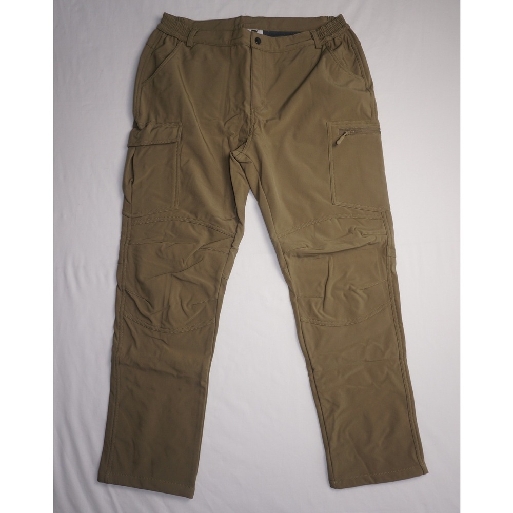 Tactical Cargo Pants XL Brown Polyester Spandex Fleece Lined Outdoor